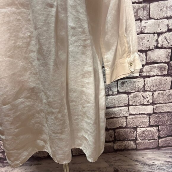 Chico's White Button Down No-Iron Blouse Size L - Picture 6 of 8